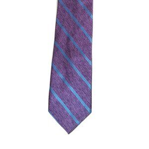 Sprezza Men’s Silk Tie Purple Blue Striped Long 61 inch Designer Tie New